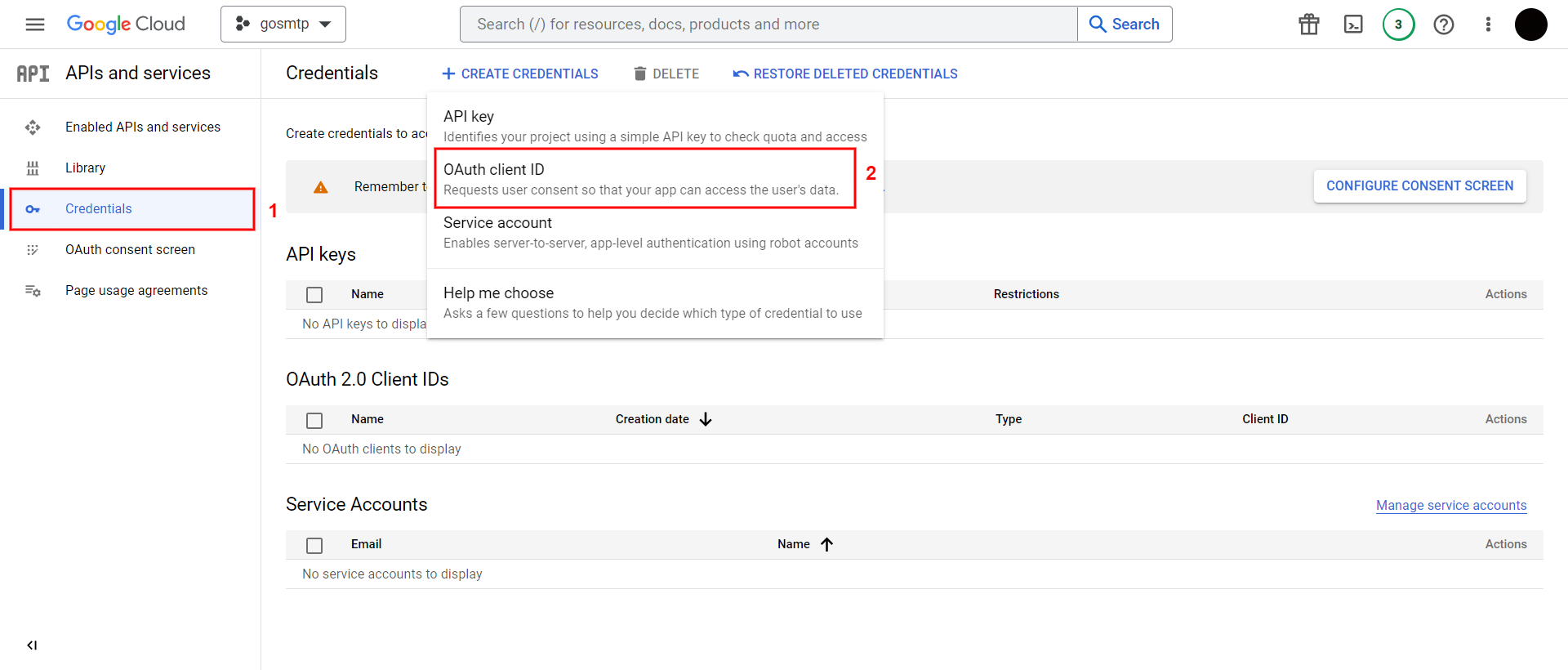 gmail_credential page