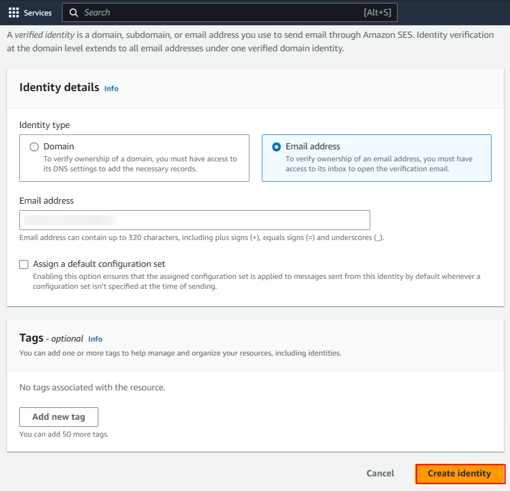 AWS-Simple-Email-Service-Create-identity AWS-Simple-Email-Service-Create-identity